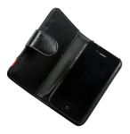 Кожаный чехол для iPhone 4 4s книжка Partner с красной вставкой